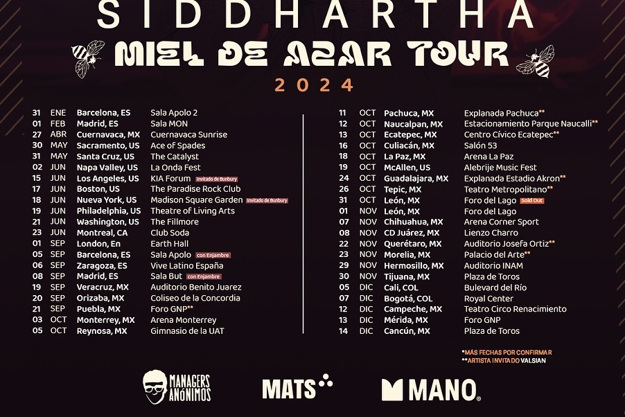 Cartel de la gira de Siddhartha 2024